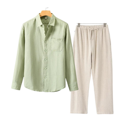 Linen Polo Trouser Set