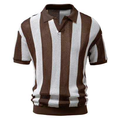 Open Weave Stripe Polo