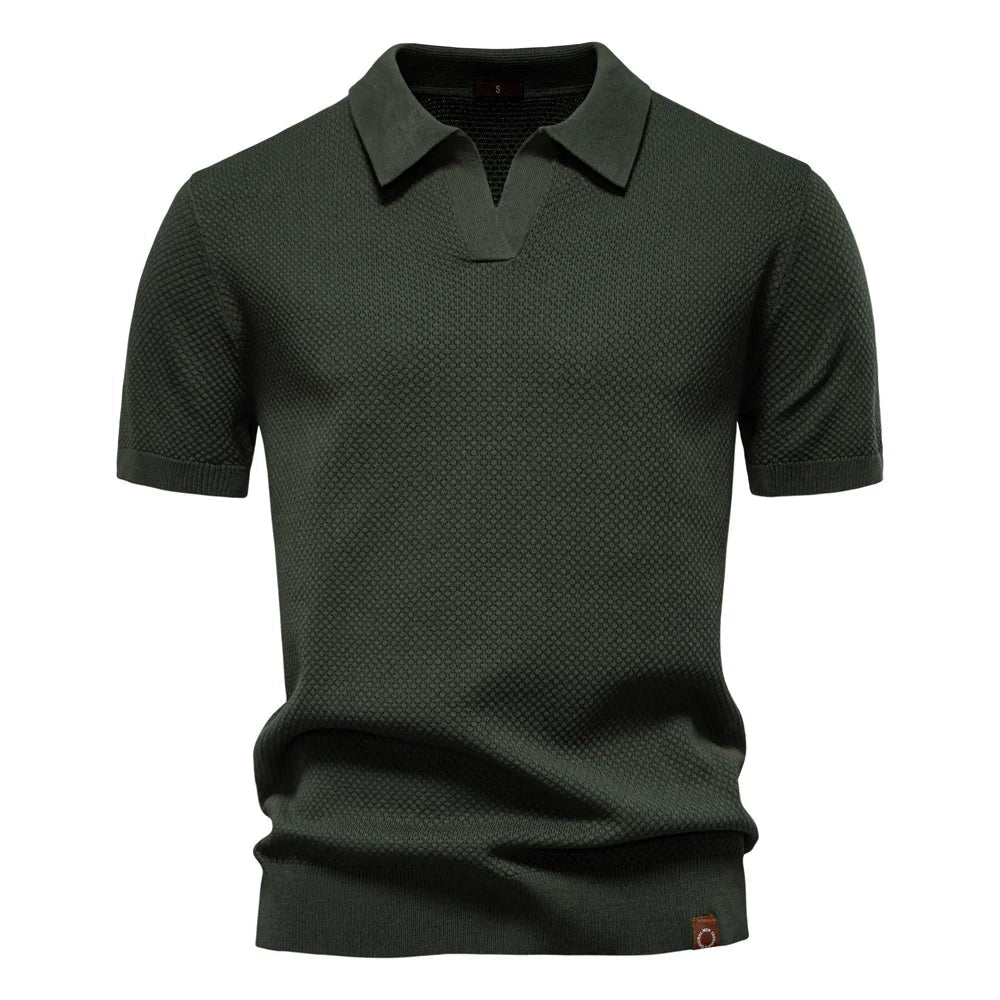 Jacquard Knit Polo Shirt