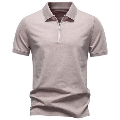 Zip Neck Cotton Polo