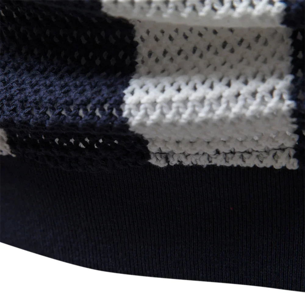 Open Weave Stripe Polo