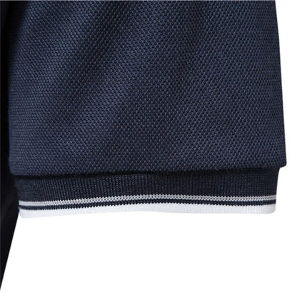 Cotton Blend V-Neck Polo