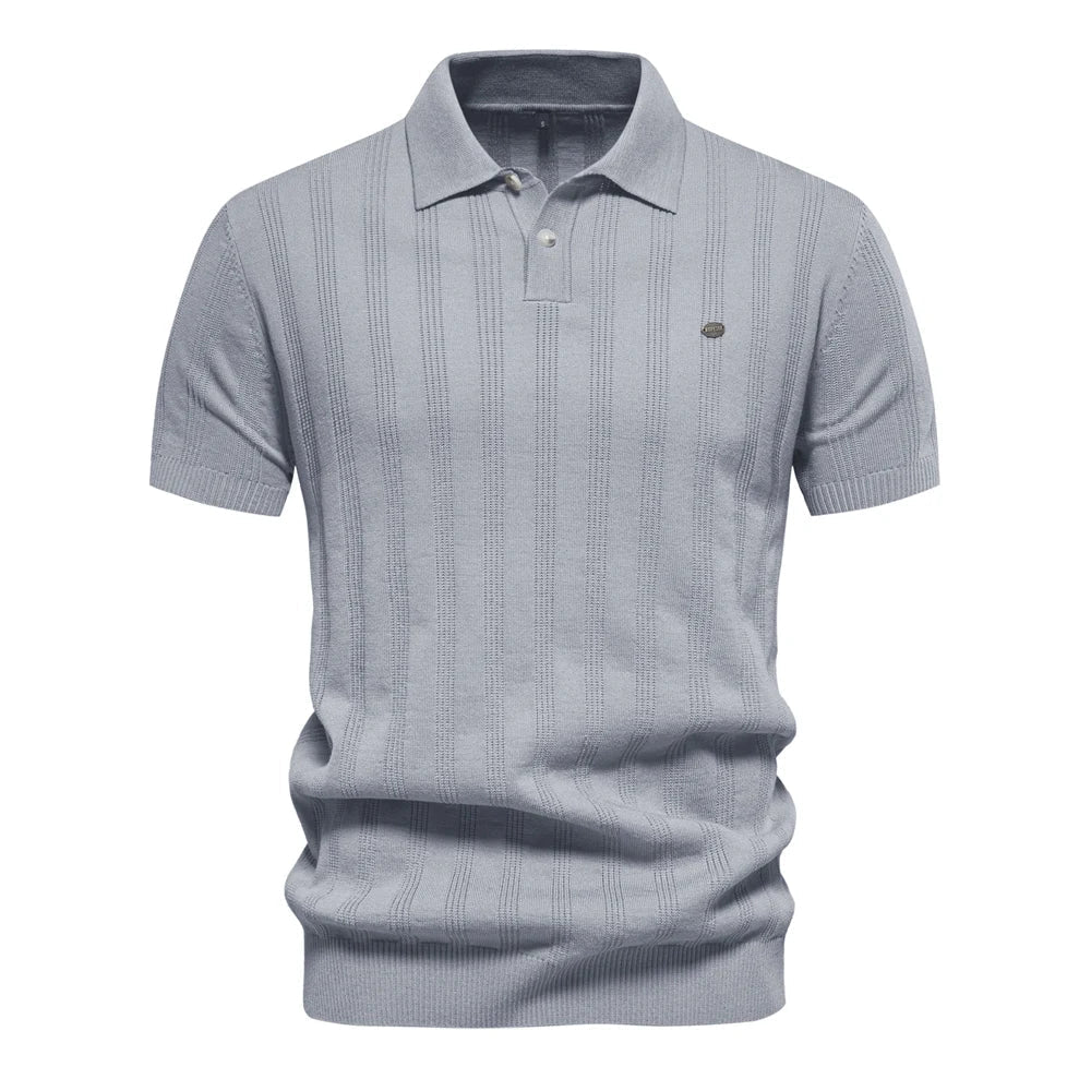 Textured Stripe Polo Shirt