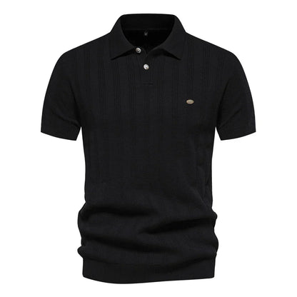 Textured Stripe Polo Shirt